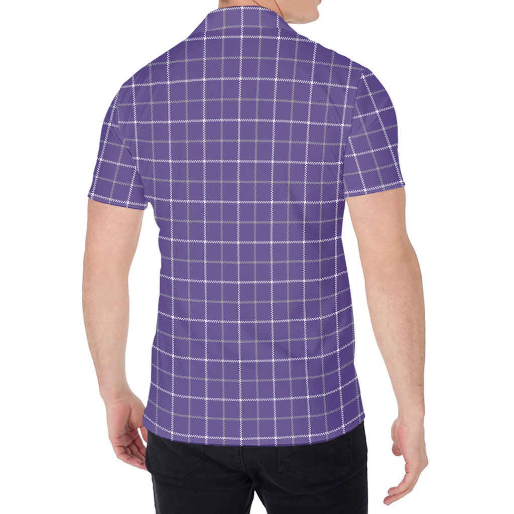 Purple Grey And White Tattersall Print Men's Shirt