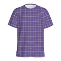 Purple Grey And White Tattersall Print Men's Athletic T-Shirt