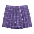 Purple Grey And White Tattersall Print Mesh Shorts