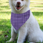 Purple Grey And White Tattersall Print Over The Collar Dog Bandana
