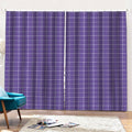 Purple Grey And White Tattersall Print Pencil Pleat Curtains