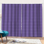 Purple Grey And White Tattersall Print Pencil Pleat Curtains
