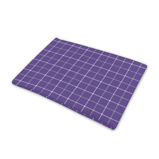 Purple Grey And White Tattersall Print Pet Cooling Mat Cover