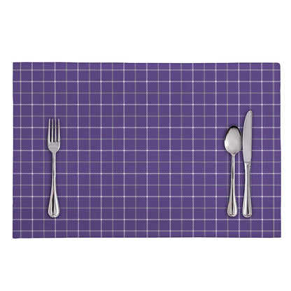 Purple Grey And White Tattersall Print Placemat