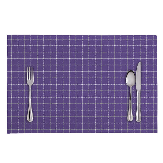 Purple Grey And White Tattersall Print Placemat
