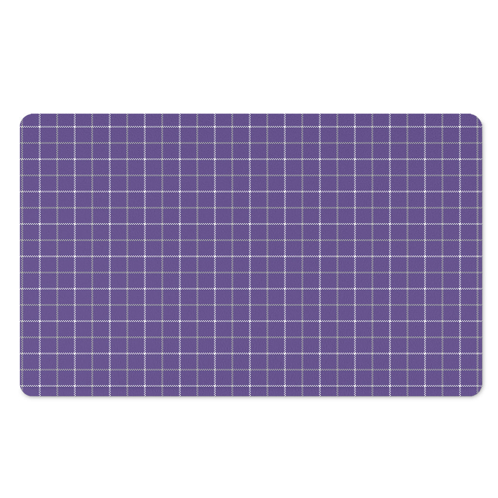 Purple Grey And White Tattersall Print Polyester Doormat