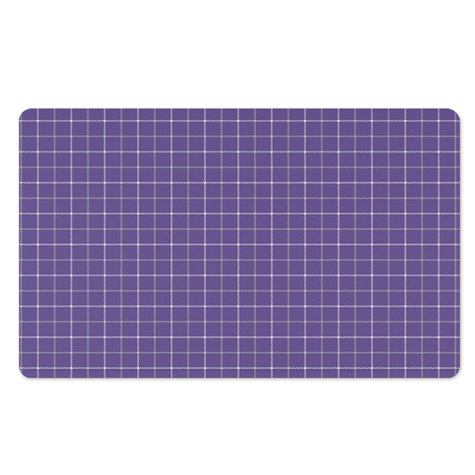 Purple Grey And White Tattersall Print Polyester Doormat