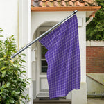 Purple Grey And White Tattersall Print Polyester Flag