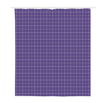 Purple Grey And White Tattersall Print Polyester Shower Curtain