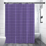 Purple Grey And White Tattersall Print Premium Shower Curtain