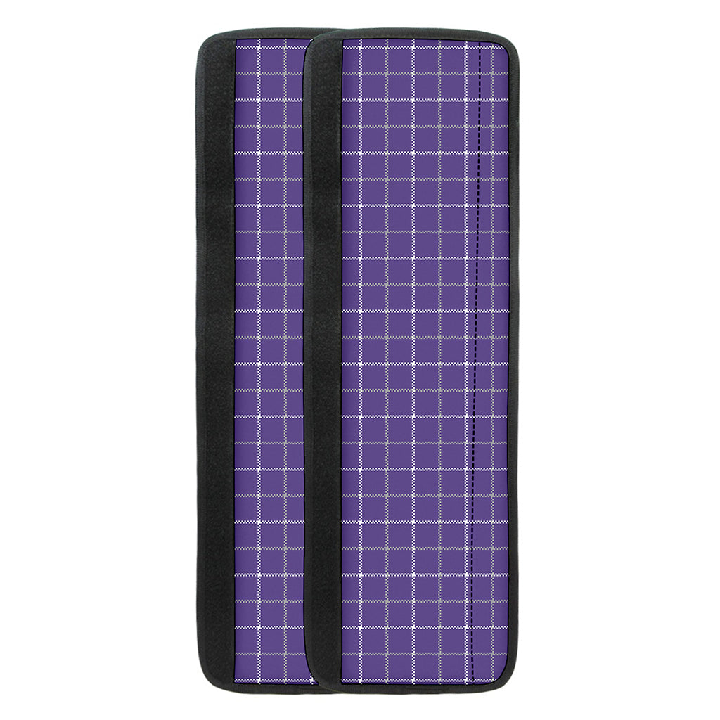 Purple Grey And White Tattersall Print Refrigerator Handle Covers