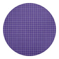 Purple Grey And White Tattersall Print Round Blanket