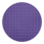 Purple Grey And White Tattersall Print Round Blanket