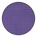 Purple Grey And White Tattersall Print Round Floor Mat