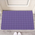 Purple Grey And White Tattersall Print Rubber Doormat