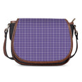 Purple Grey And White Tattersall Print Saddle Bag