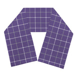 Purple Grey And White Tattersall Print Scarf
