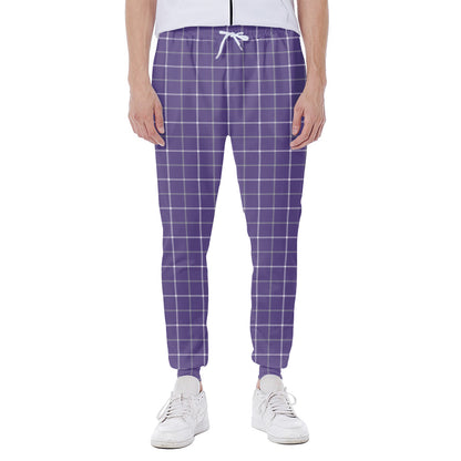 Purple Grey And White Tattersall Print Scuba Joggers