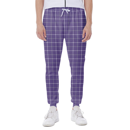 Purple Grey And White Tattersall Print Scuba Joggers