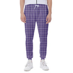 Purple Grey And White Tattersall Print Scuba Joggers