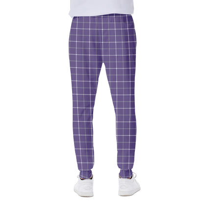 Purple Grey And White Tattersall Print Scuba Joggers