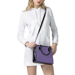 Purple Grey And White Tattersall Print Shoulder Handbag