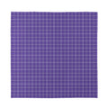 Purple Grey And White Tattersall Print Silk Bandana