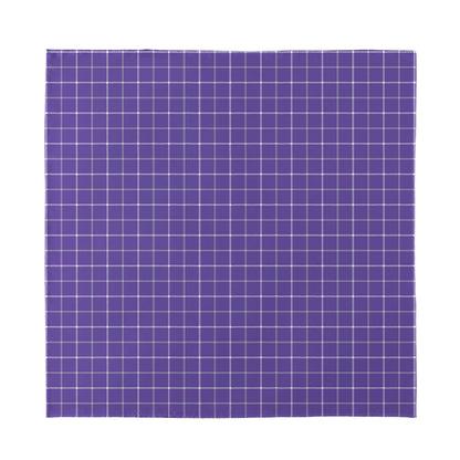 Purple Grey And White Tattersall Print Silk Bandana