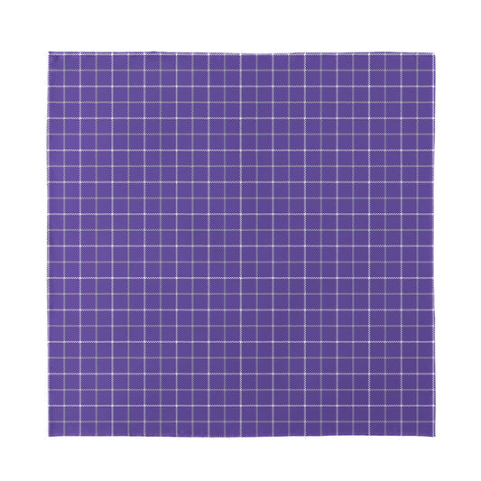 Purple Grey And White Tattersall Print Silk Bandana