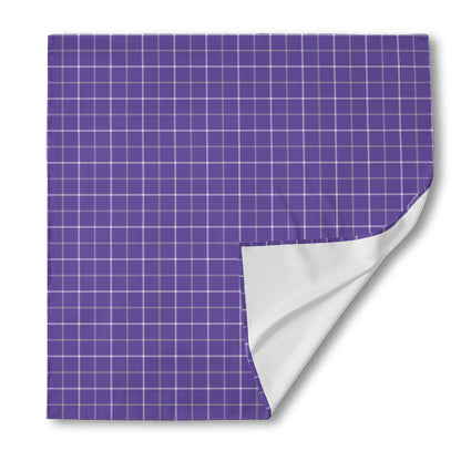 Purple Grey And White Tattersall Print Silk Bandana
