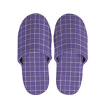 Purple Grey And White Tattersall Print Slippers