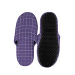 Purple Grey And White Tattersall Print Slippers