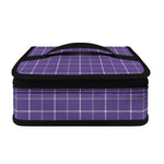 Purple Grey And White Tattersall Print Small Lunch Bag