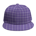 Purple Grey And White Tattersall Print Snapback Cap