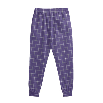 Purple Grey And White Tattersall Print Sweatpants