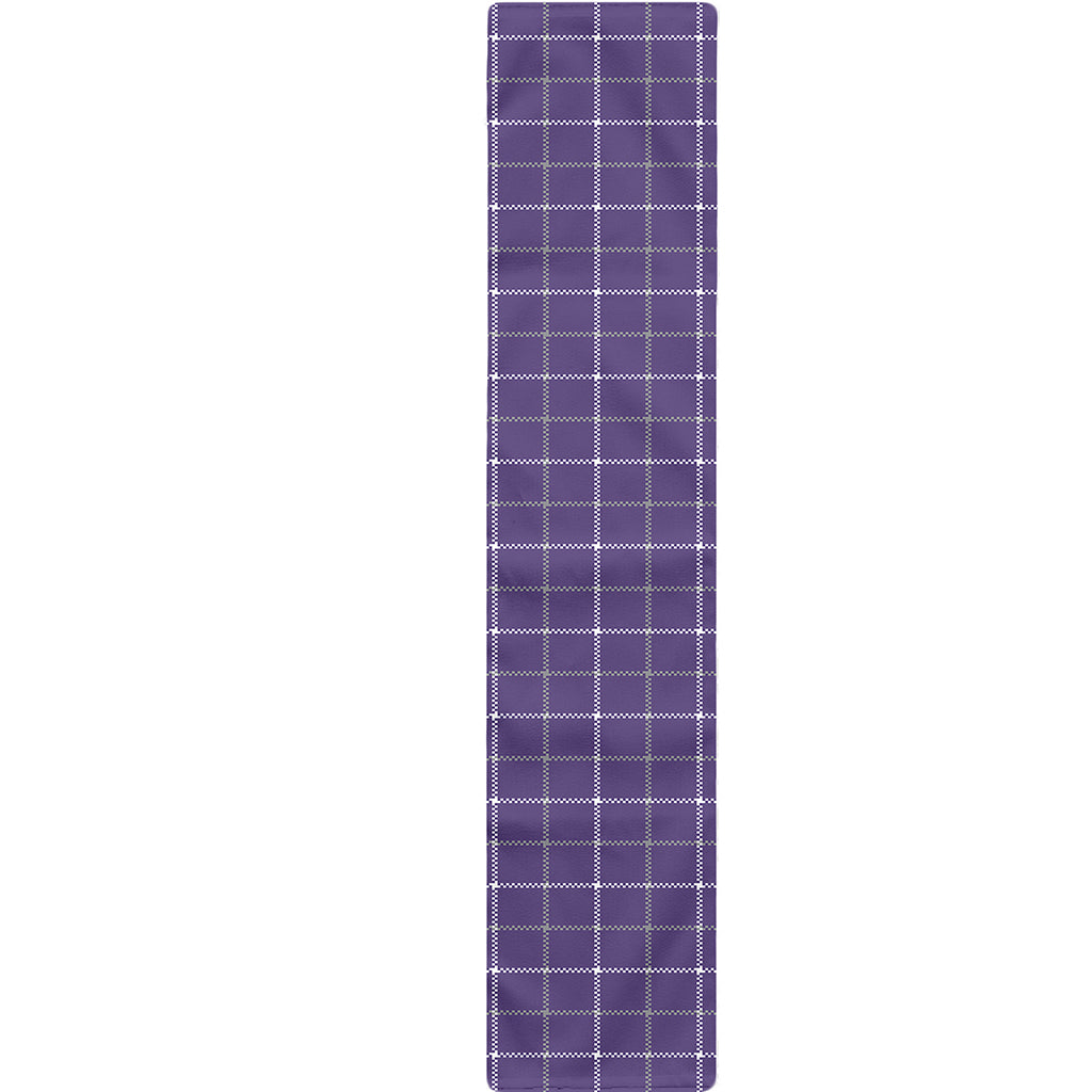 Purple Grey And White Tattersall Print Table Runner