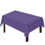 Purple Grey And White Tattersall Print Tablecloth