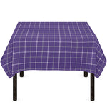 Purple Grey And White Tattersall Print Tablecloth