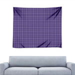 Purple Grey And White Tattersall Print Tapestry