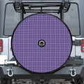 Purple Grey And White Tattersall Print Tire Cover With Camera Hole