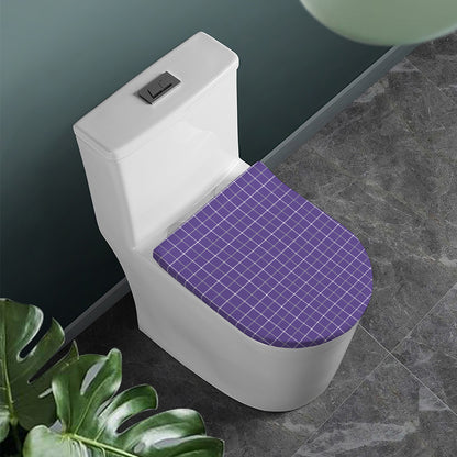 Purple Grey And White Tattersall Print Toilet Lid Cover