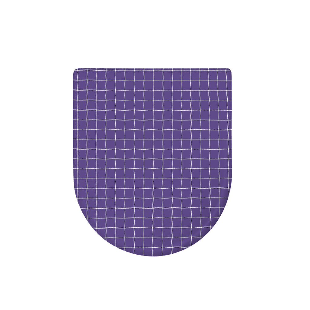 Purple Grey And White Tattersall Print Toilet Lid Cover