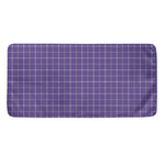 Purple Grey And White Tattersall Print Towel