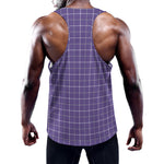 Purple Grey And White Tattersall Print Training Tank Top