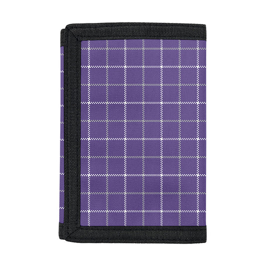 Purple Grey And White Tattersall Print Trifold Wallet