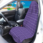 Purple Grey And White Tattersall Print Waterproof Car Seat Cover