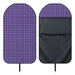Purple Grey And White Tattersall Print Waterproof Car Seat Cover