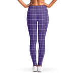 Purple Grey And White Tattersall Print Women's Leggings