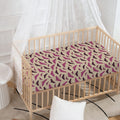 Purple Halloween Bat Pattern Print Baby Crib Sheet