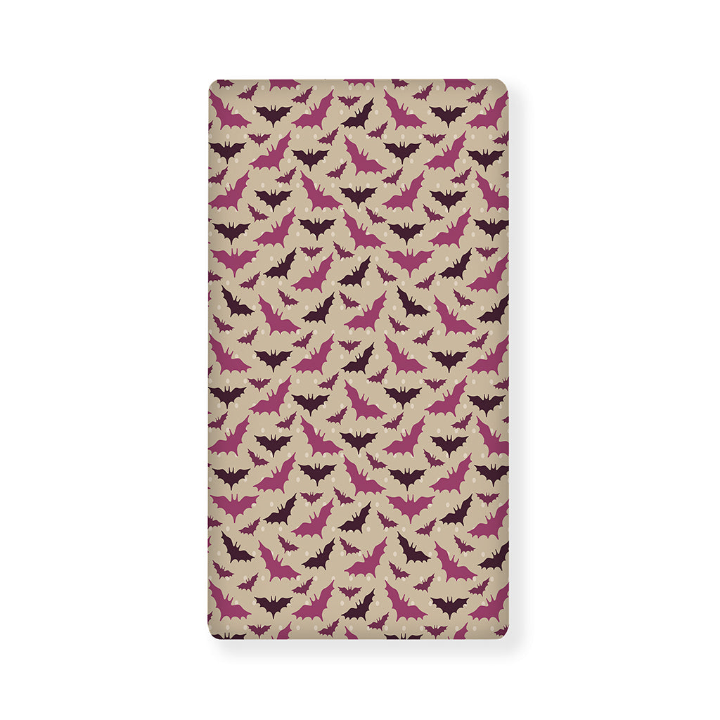 Purple Halloween Bat Pattern Print Baby Crib Sheet